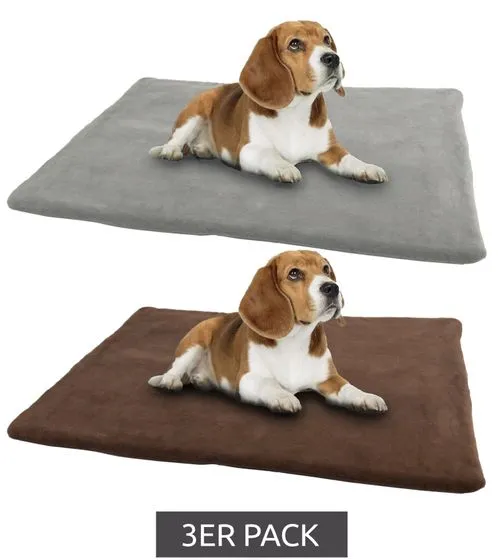 Pack of 3 Vitazoo Thermal Blanket Washable Pet Blanket for Dogs and Cats SC-353 60 x 45 cm Brown or Gray