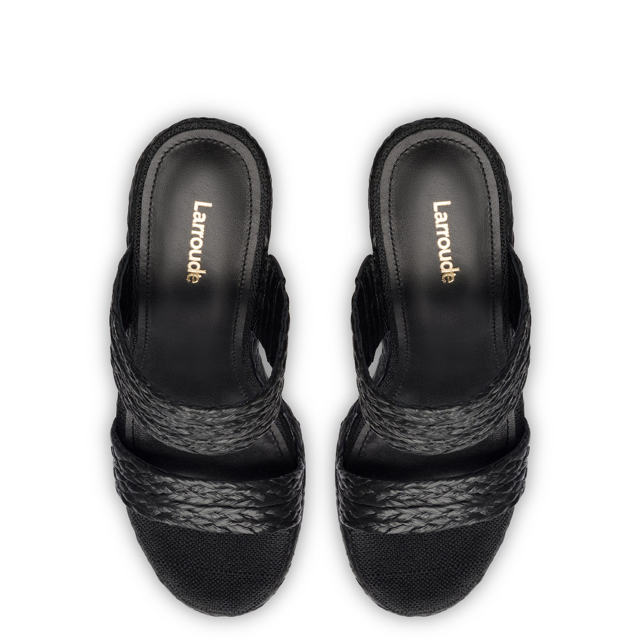 Pamela Wedge In Black Raffia