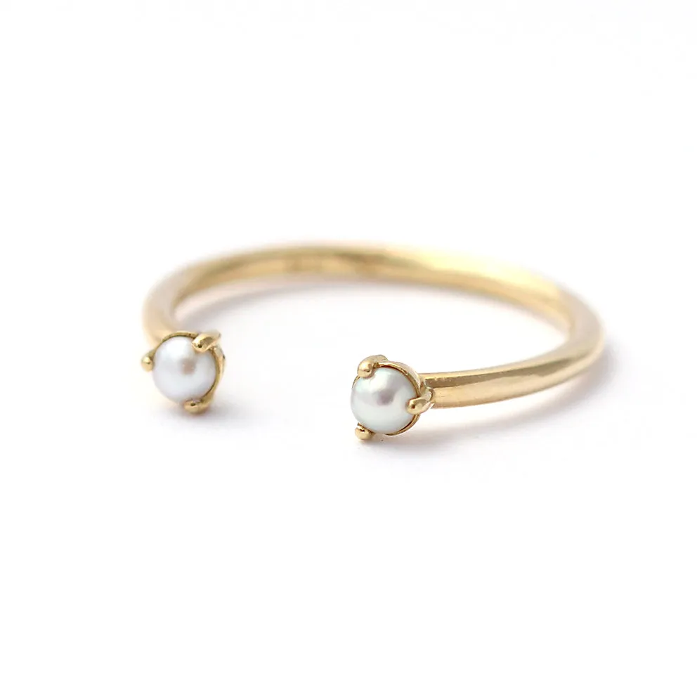 Pearl Wedding Ring - Open Wedding Ring - Seed Pearl Ring