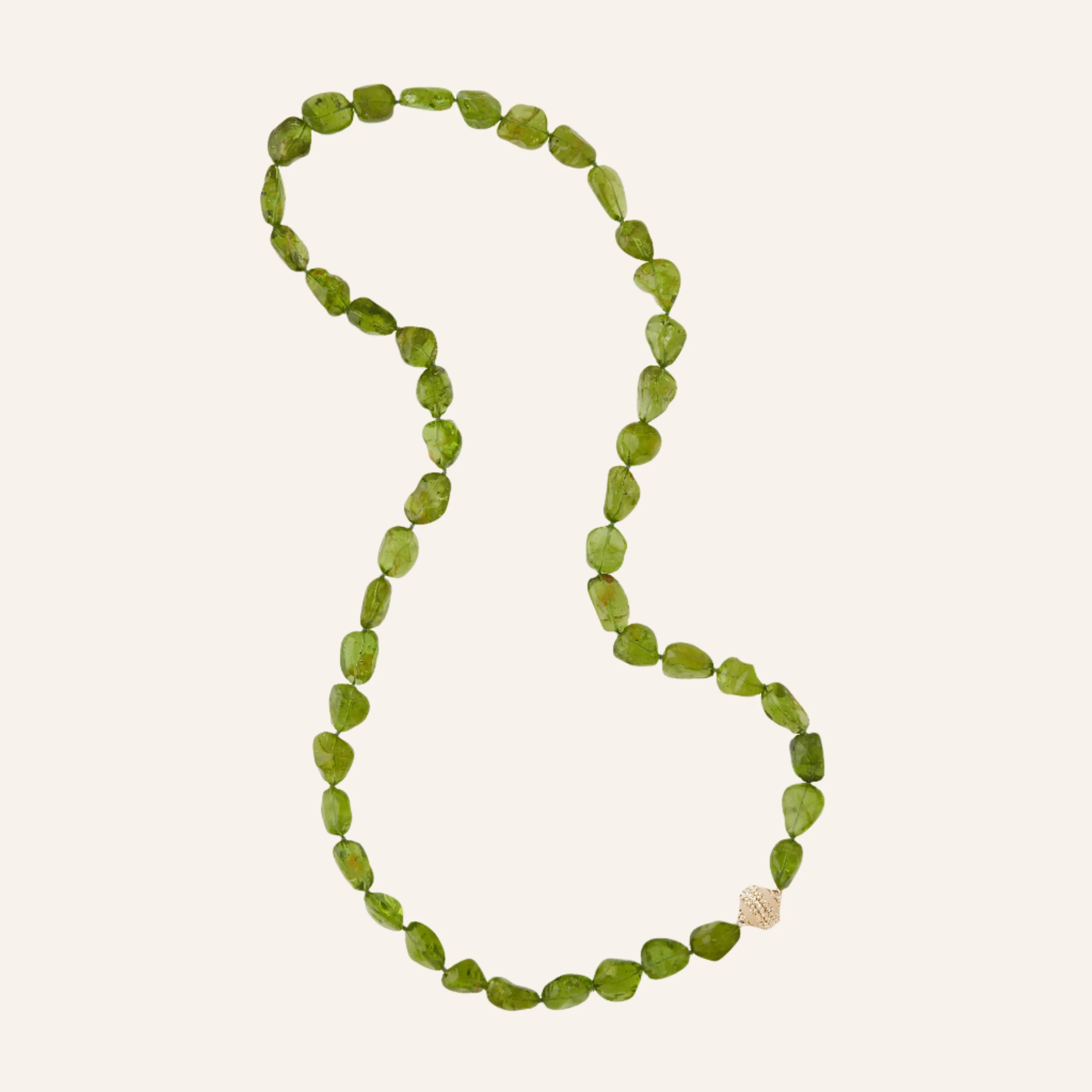 Peridot Medium Tumbled Nugget 30 Necklace