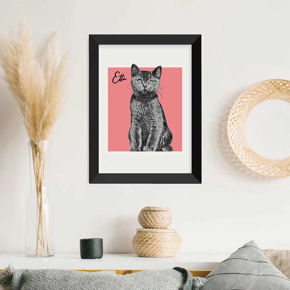 Personalised Pet Portrait Sketch Print