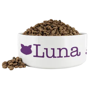 Personalized Ceramic Cat Bowl Cat Name