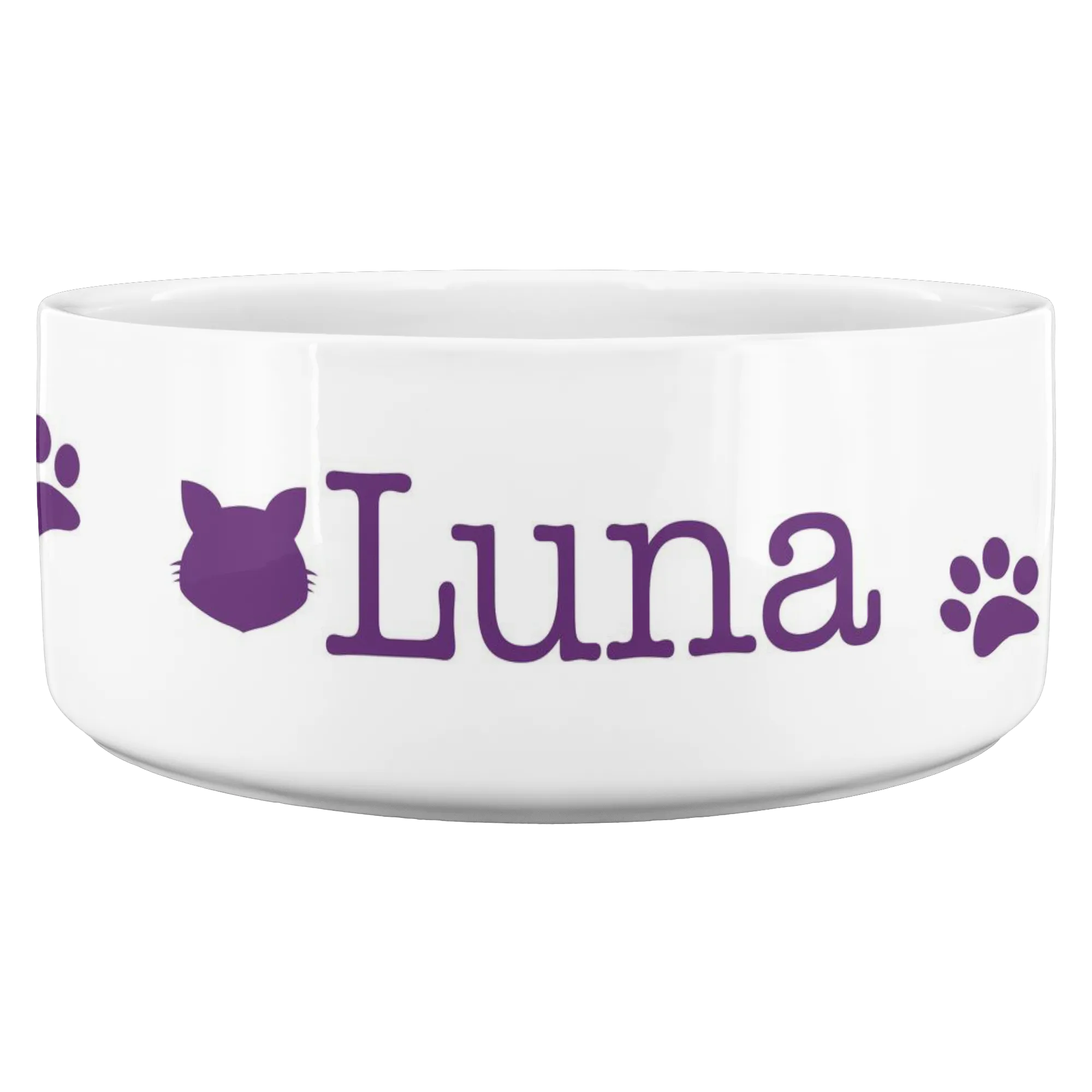 Personalized Ceramic Cat Bowl Cat Name