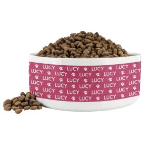 Personalized Ceramic Dog Bowl Pattern Name