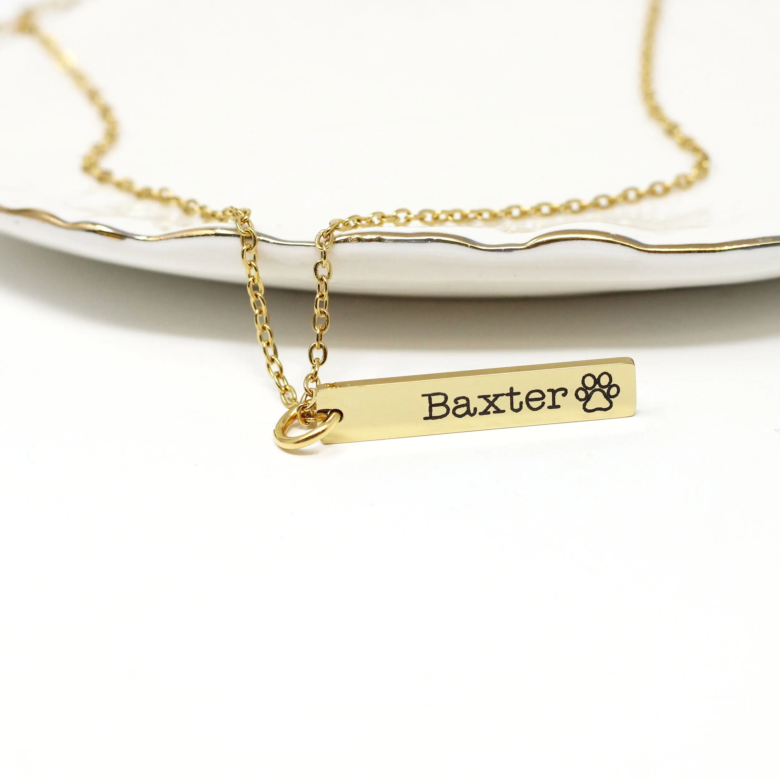 Personalized Pet Bar Necklace