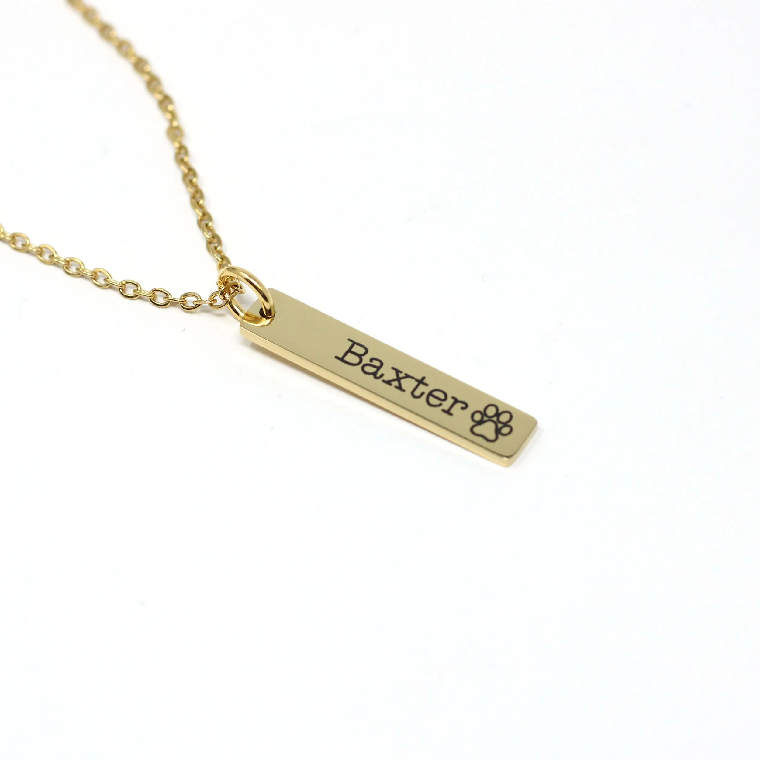 Personalized Pet Bar Necklace