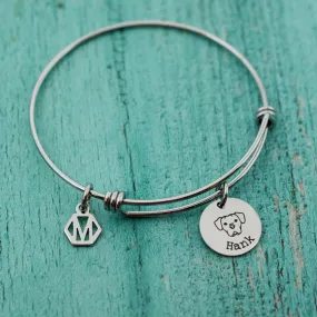 Personalized Pet Charm Bangle Bracelet