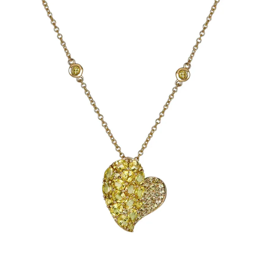 Piranesi Medium Yellow Sapphire Wave Heart Pendant