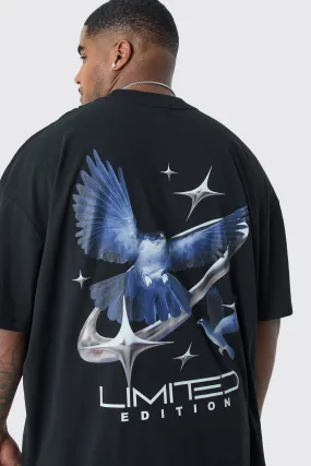 Plus Oversized Bird Graphic T-shirt