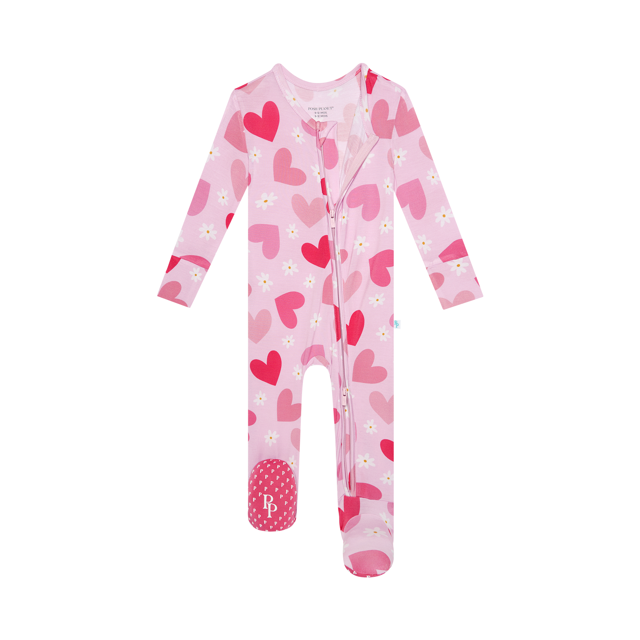 Posh Peanut Daisy Love Zippered Footie