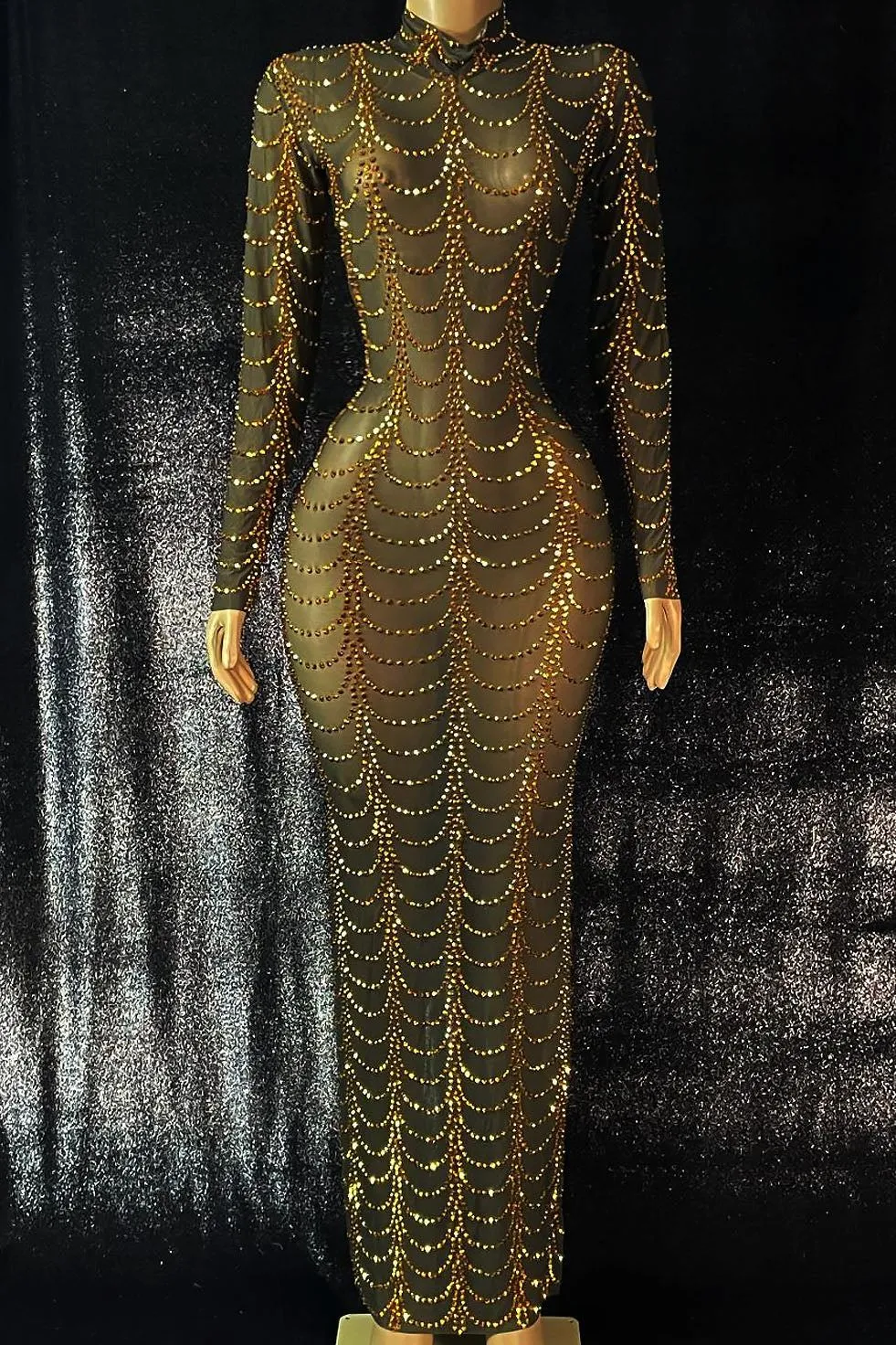 Priscilla Gold Evening Dress