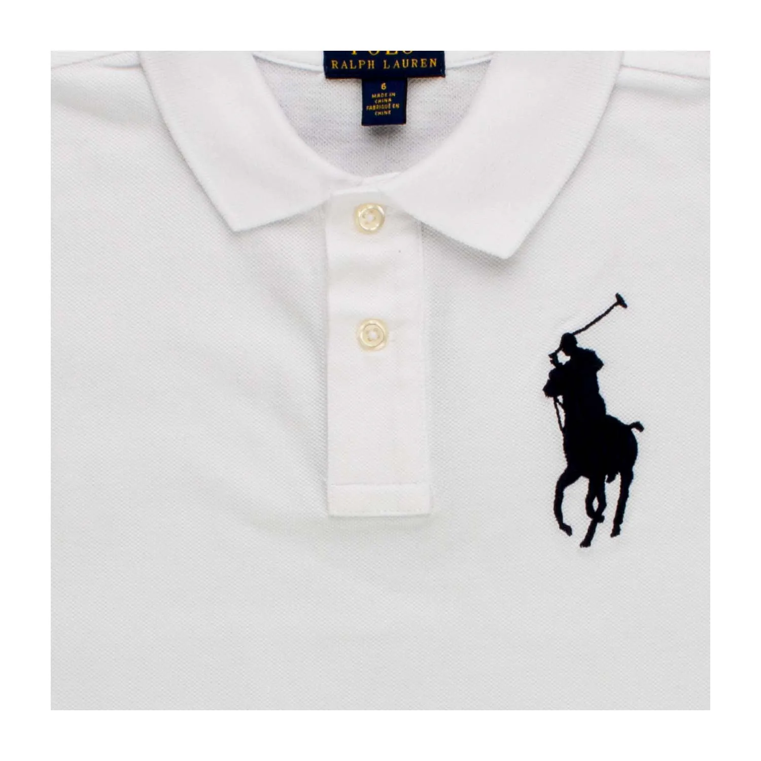 Ralph Lauren Big Pony Cotton Mesh Polo Boy Off White