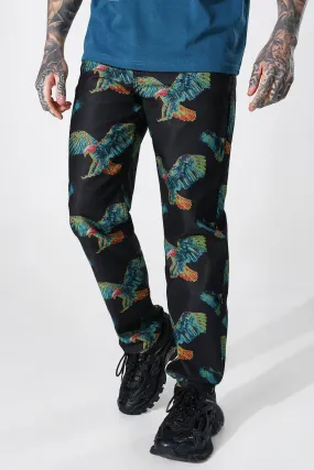 Relaxed Fit Rigid Bird Print Jeans