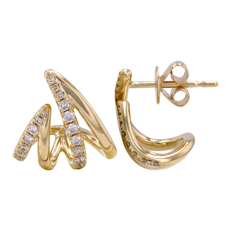 RISA DIAMOND CAGE LOBE STUD EARRINGS