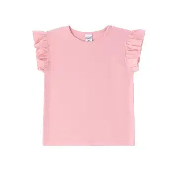 Ruffle Basic Tee | Salmon