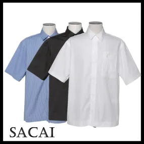 sacai  |Stripes Plain Cotton Short Sleeves Bridal Designers T-Shirts