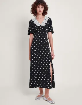 Sally Spot Maxi Dress Black