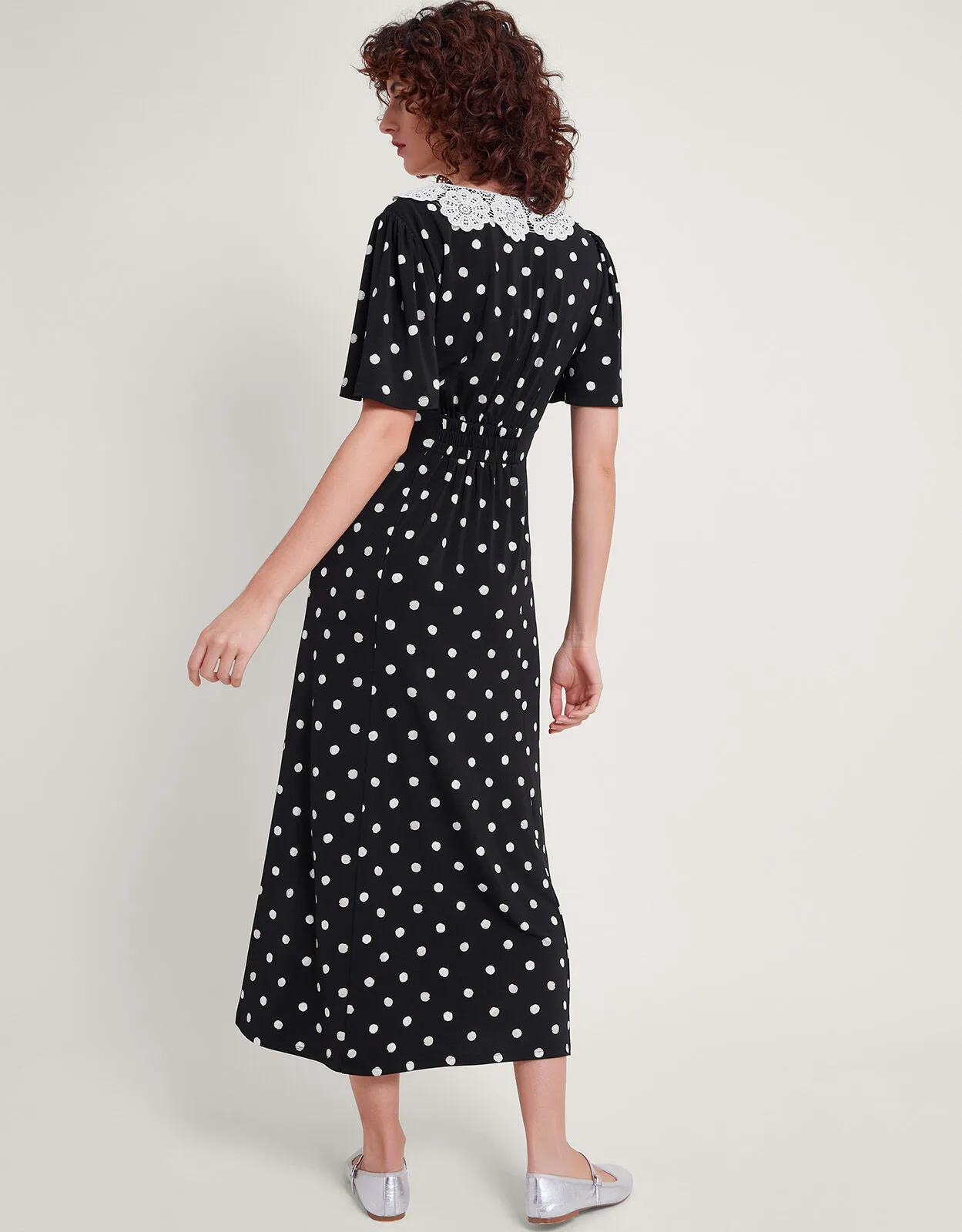 Sally Spot Maxi Dress Black