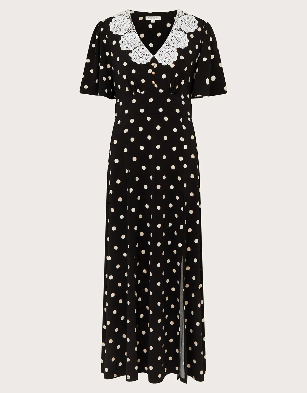 Sally Spot Maxi Dress Black