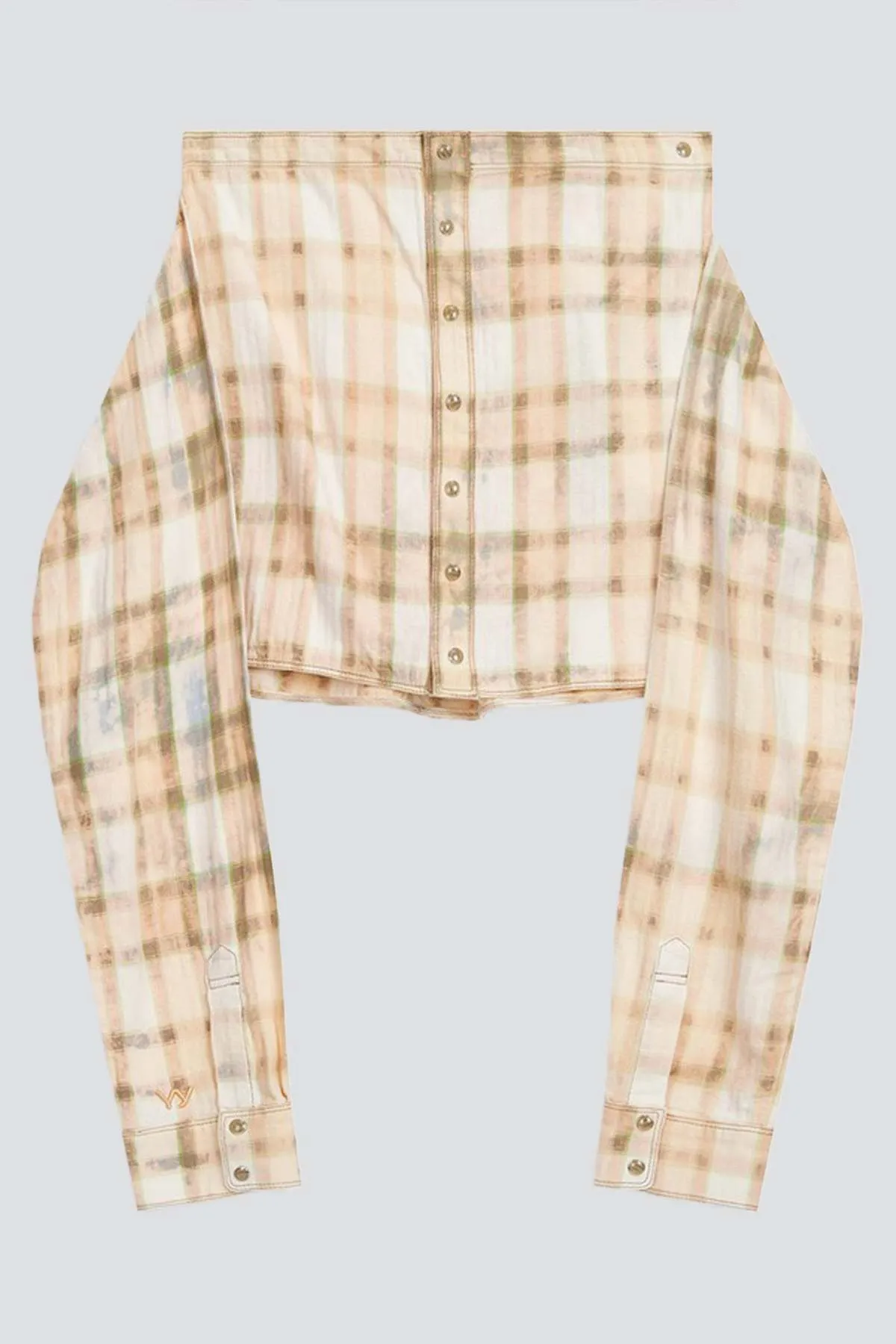 Salmon Faded Check Shirt Skirt - Check