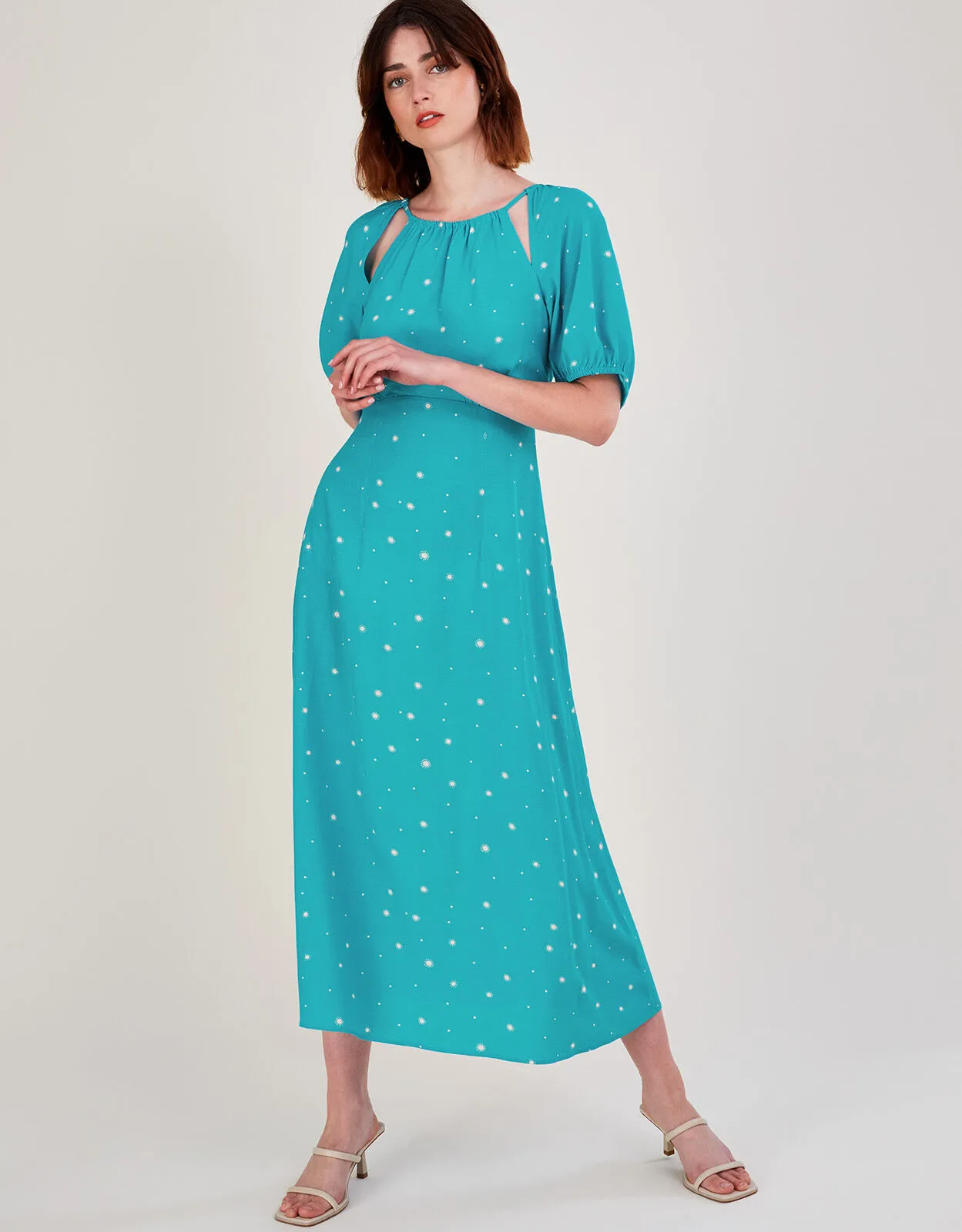 Sami Spot Print Dress Teal