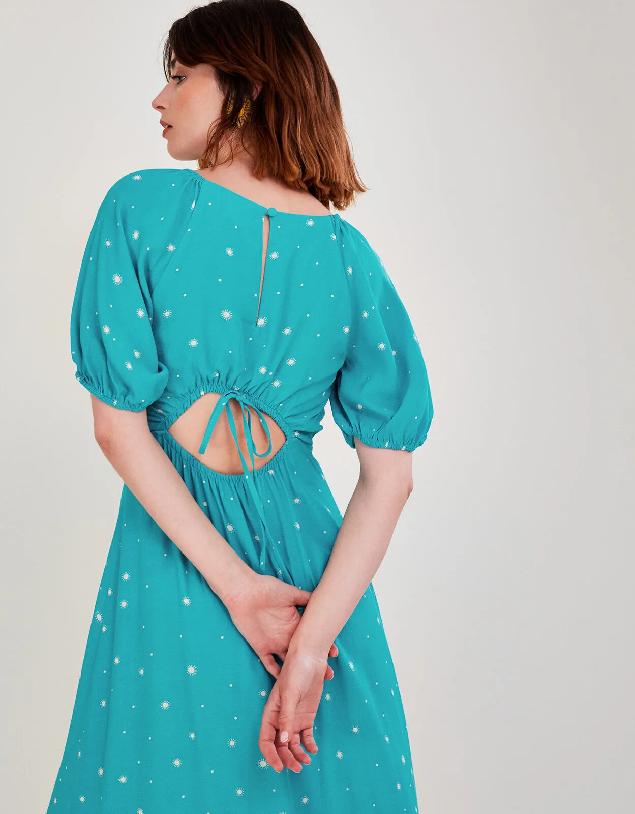 Sami Spot Print Dress Teal