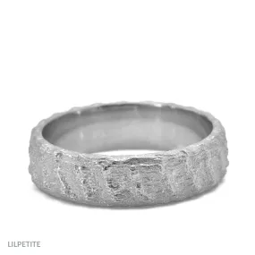 Seafarer - wide textured wedding band