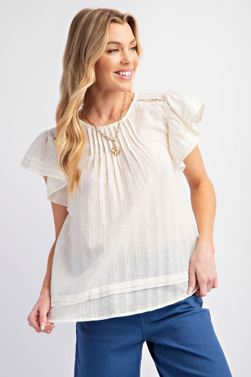 Shiny Glitter Stripped Detail Top