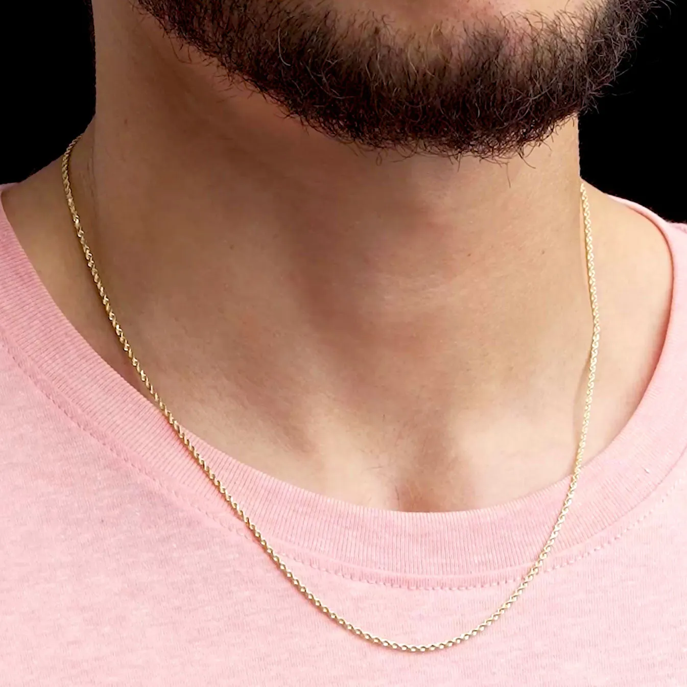 Solid Gold Rope Chain 1.5mm