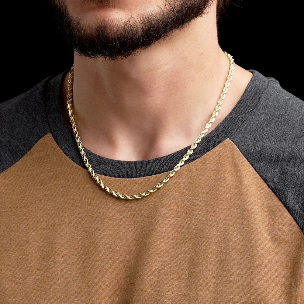 Solid Gold Rope Chain 4mm