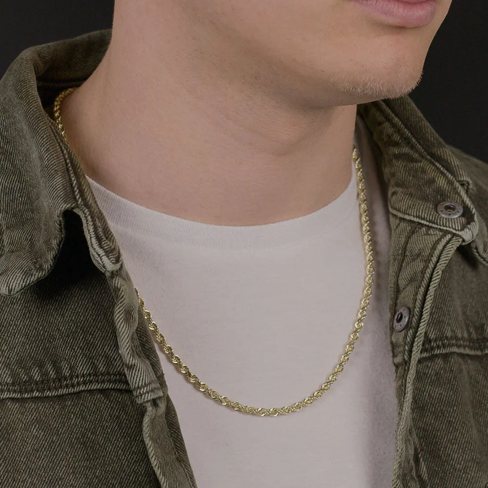 Solid Gold Rope Chain 4mm