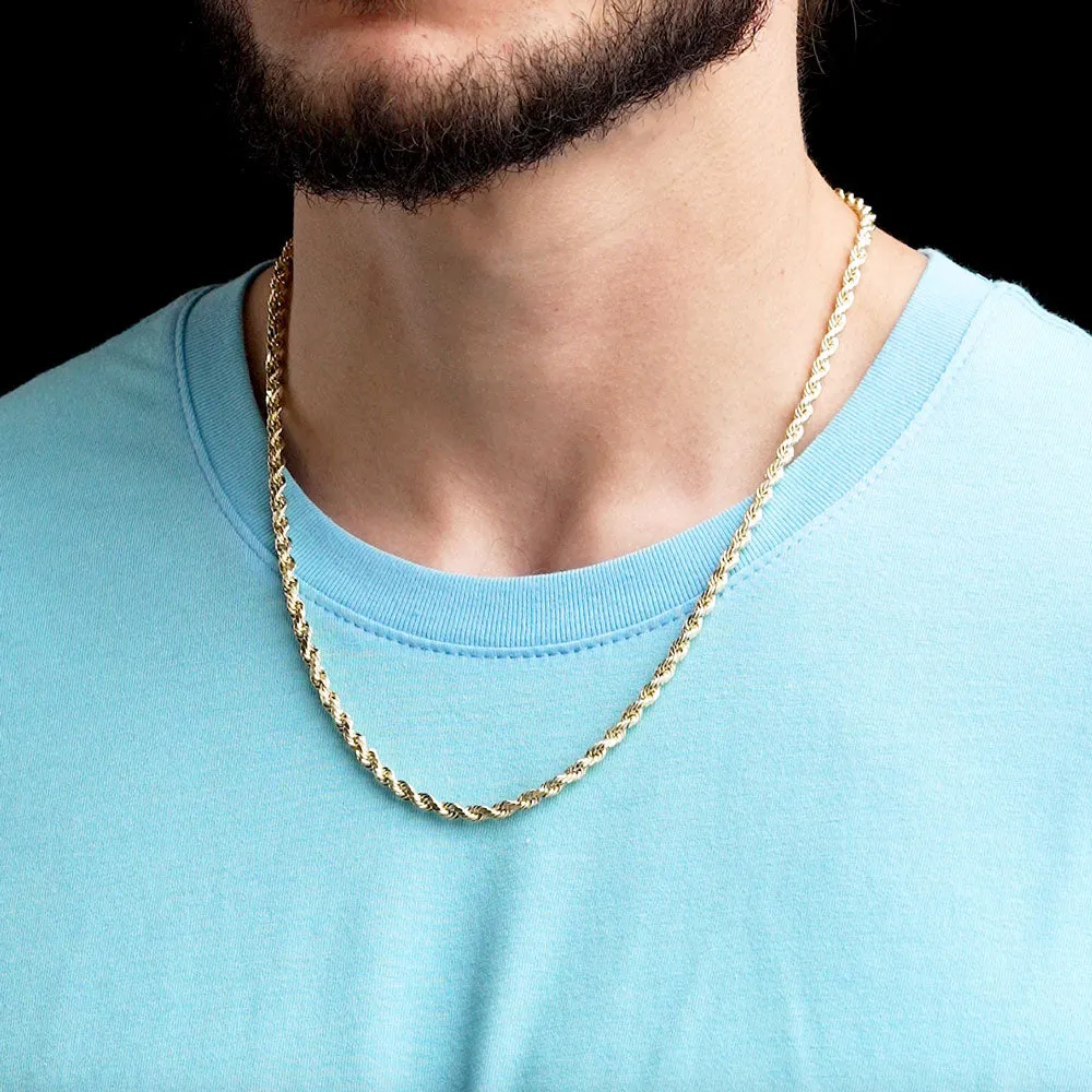 Solid Gold Rope Chain Hollow