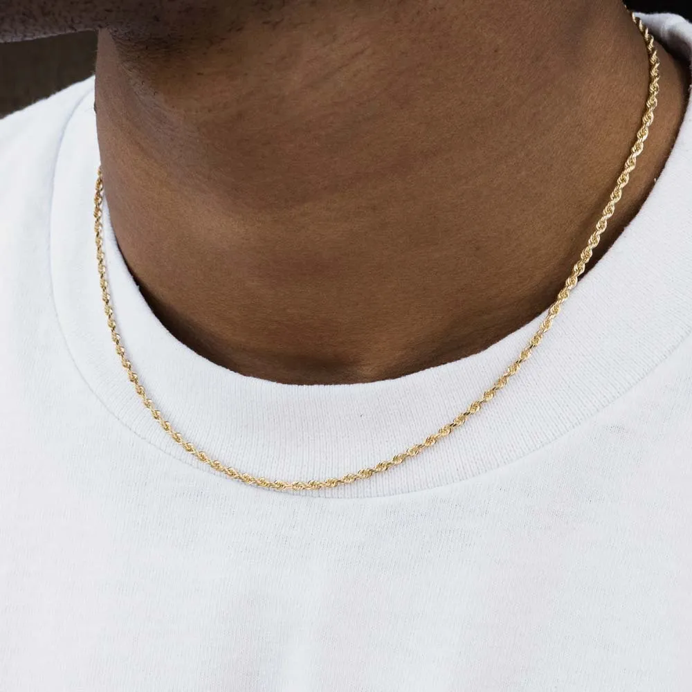 Solid Gold Rope Chain Hollow