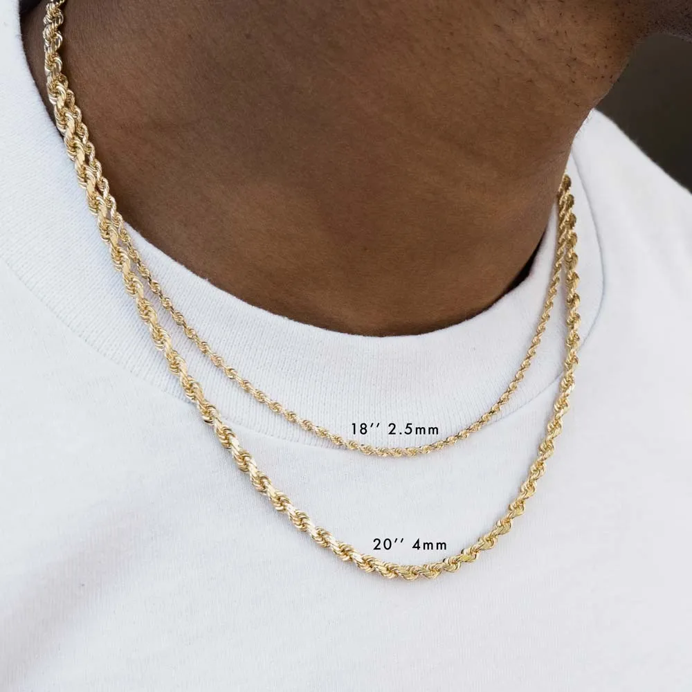 Solid Gold Rope Chain Hollow