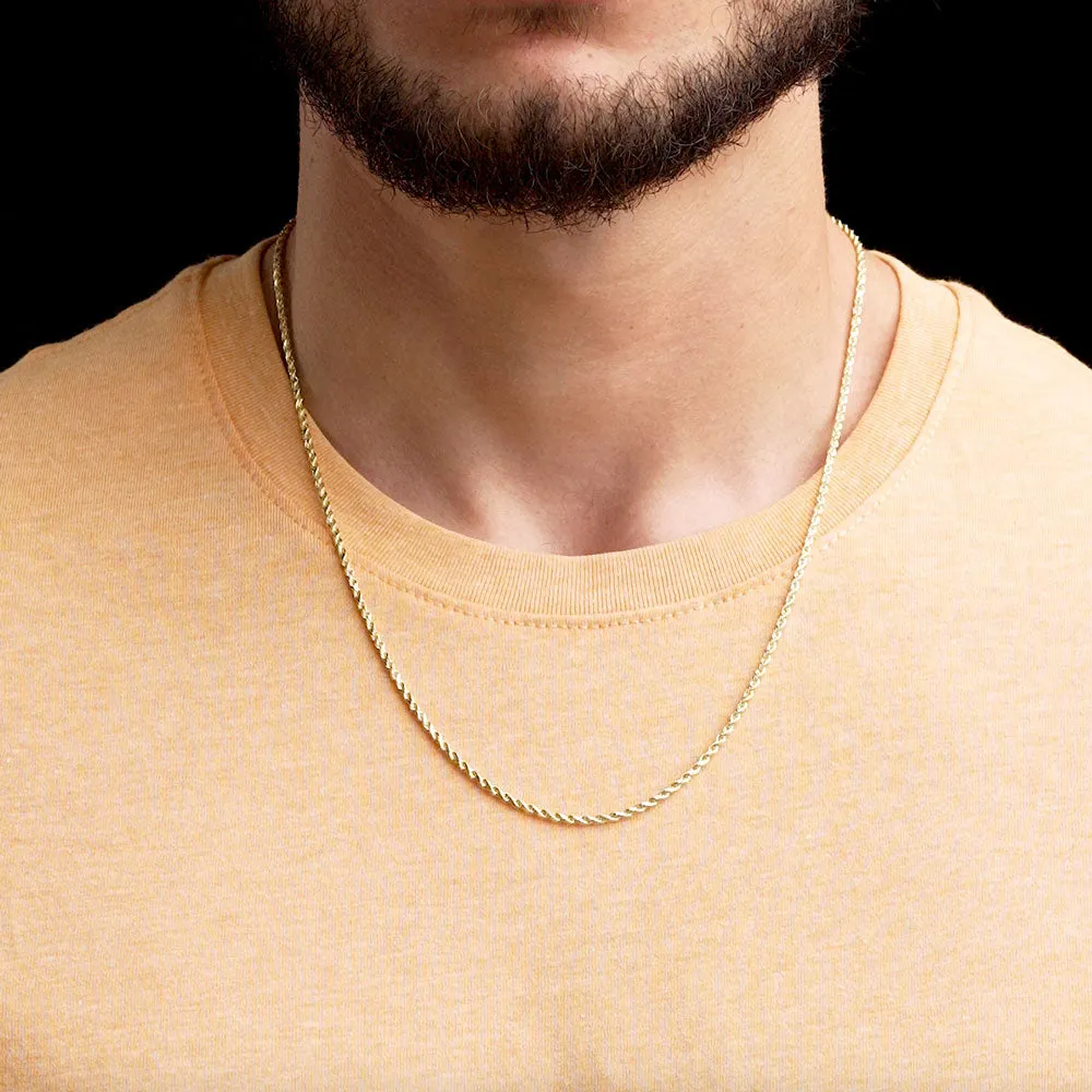 Solid Gold Rope Chain Hollow