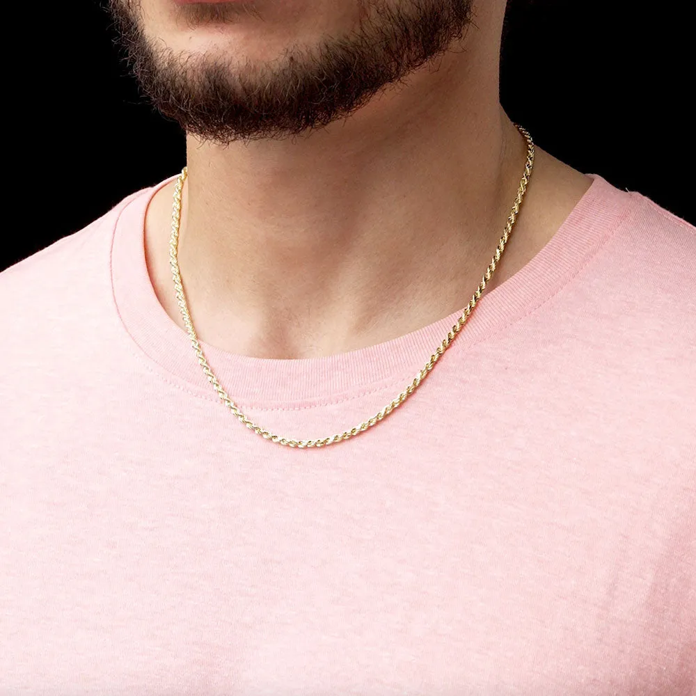 Solid Gold Rope Chain Hollow