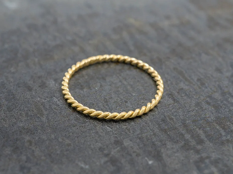 Stackable Gold Rope Ring