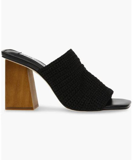 Steve Madden Realize Stacked Heel Slide - Black