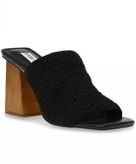 Steve Madden Realize Stacked Heel Slide - Black