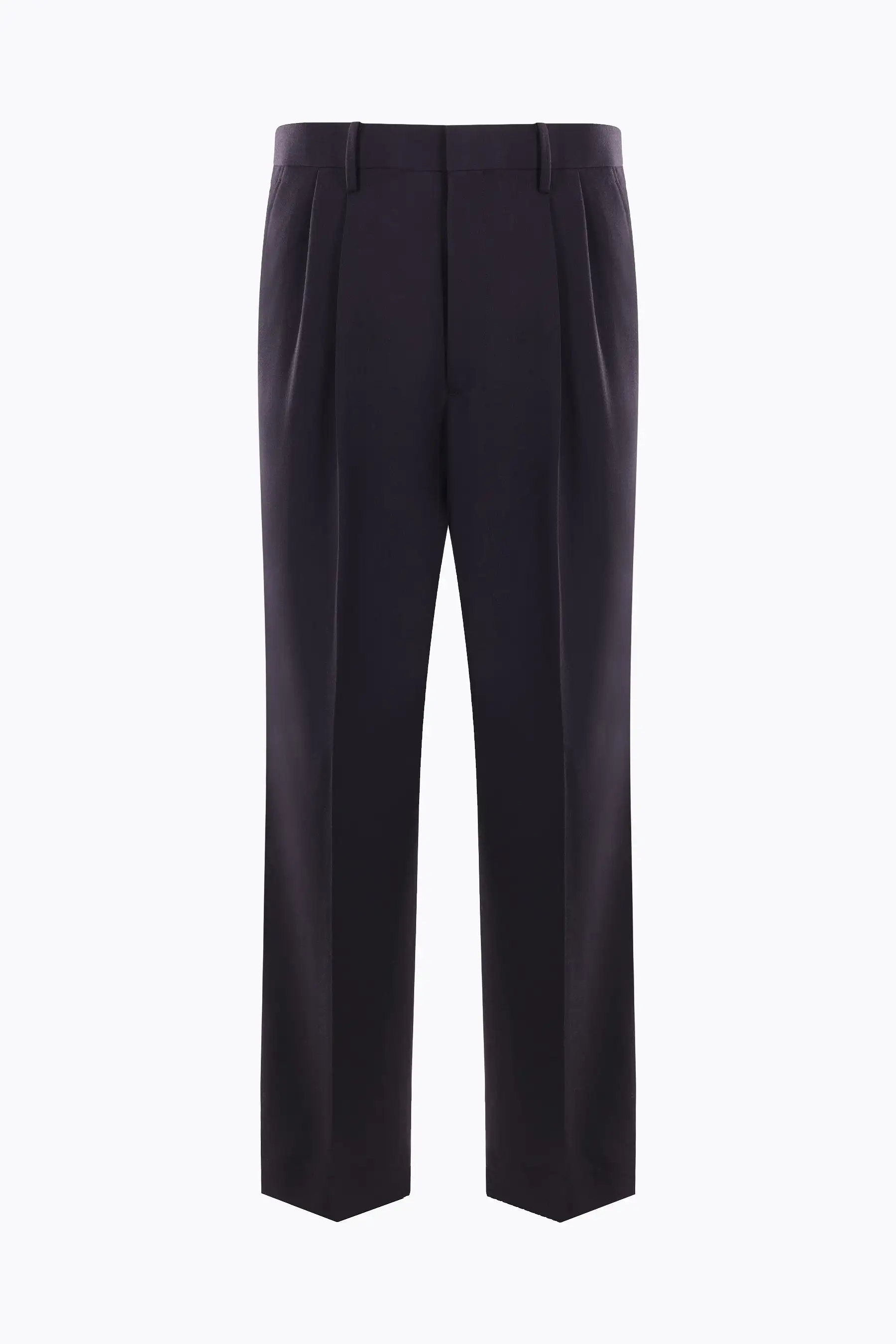 straight-leg wool pants