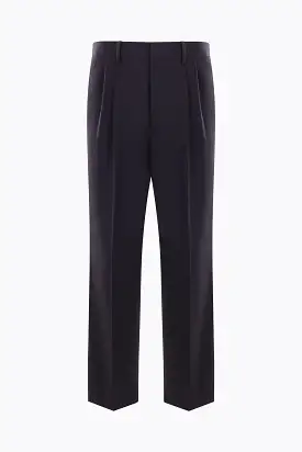 straight-leg wool pants