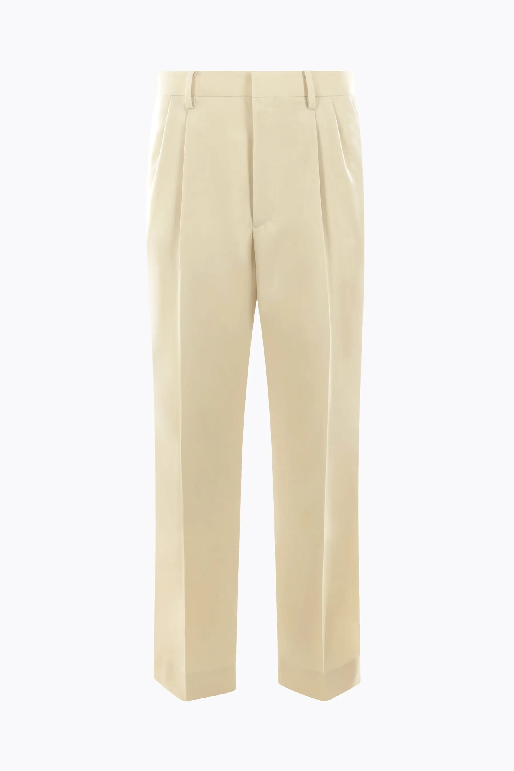 straight-leg wool pants