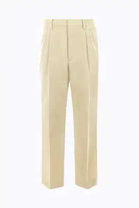 straight-leg wool pants