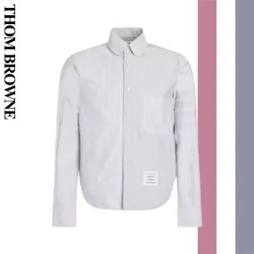 THOM BROWNE  |Long Sleeves Cotton Bridal Logo Designers Outlet Shirts