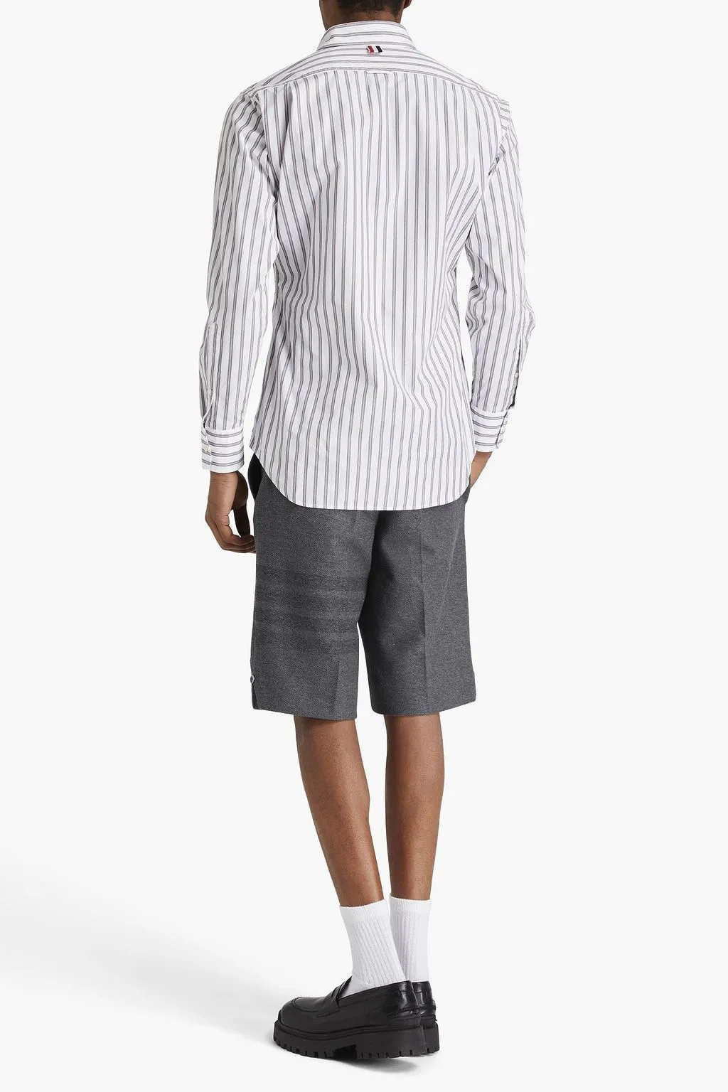 THOM BROWNE  |Stripes Long Sleeves Cotton Bridal Logo Designers Outlet