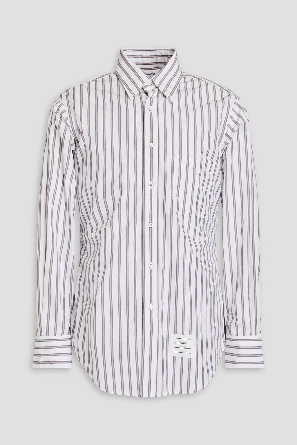 THOM BROWNE  |Stripes Long Sleeves Cotton Bridal Logo Designers Outlet