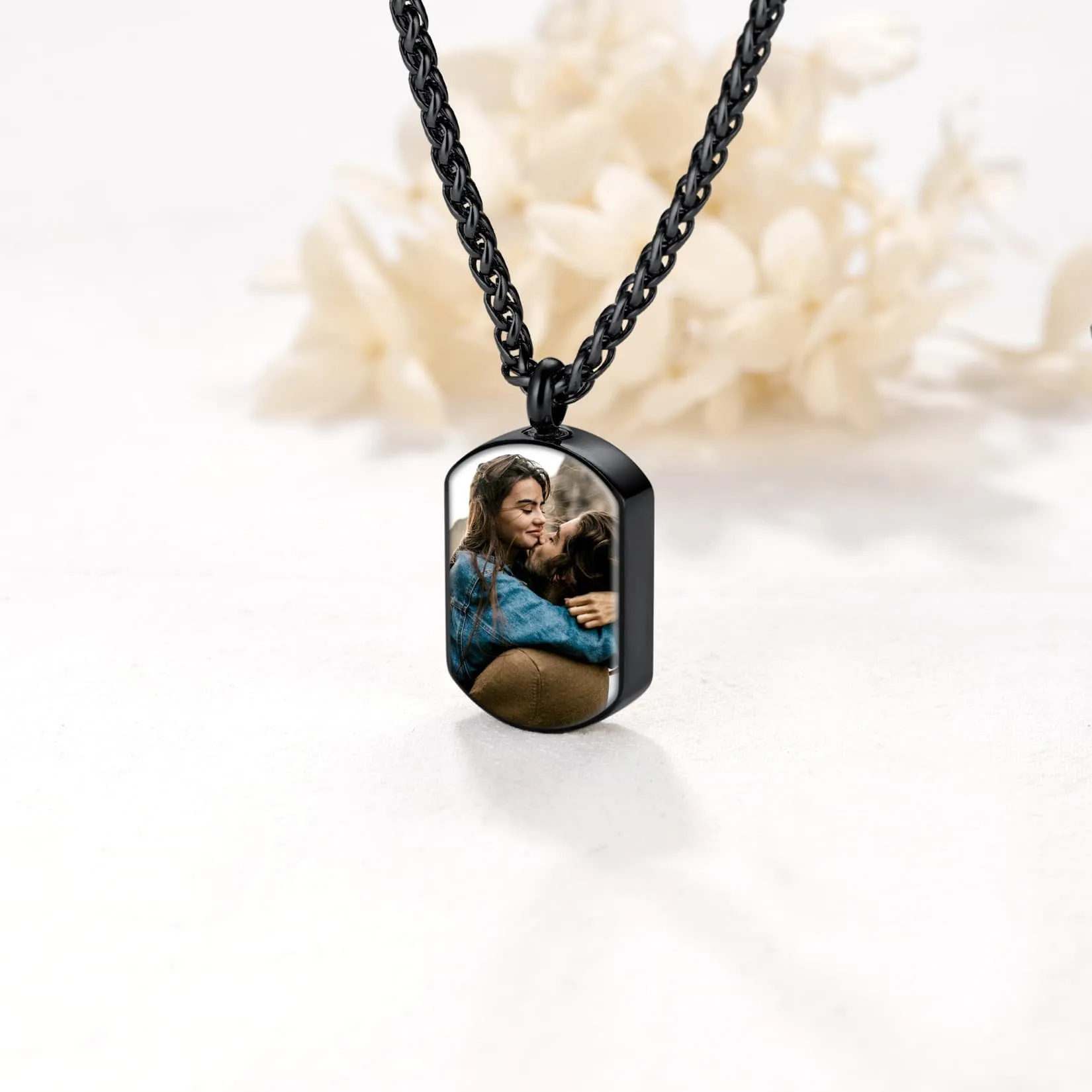 U7 Jewelry Custom Dog Tag Photo Cremation Urn Necklace For Ashes