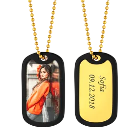 U7 Jewelry Personalized Photo Pendant Necklace With Text Dog tag Keychain