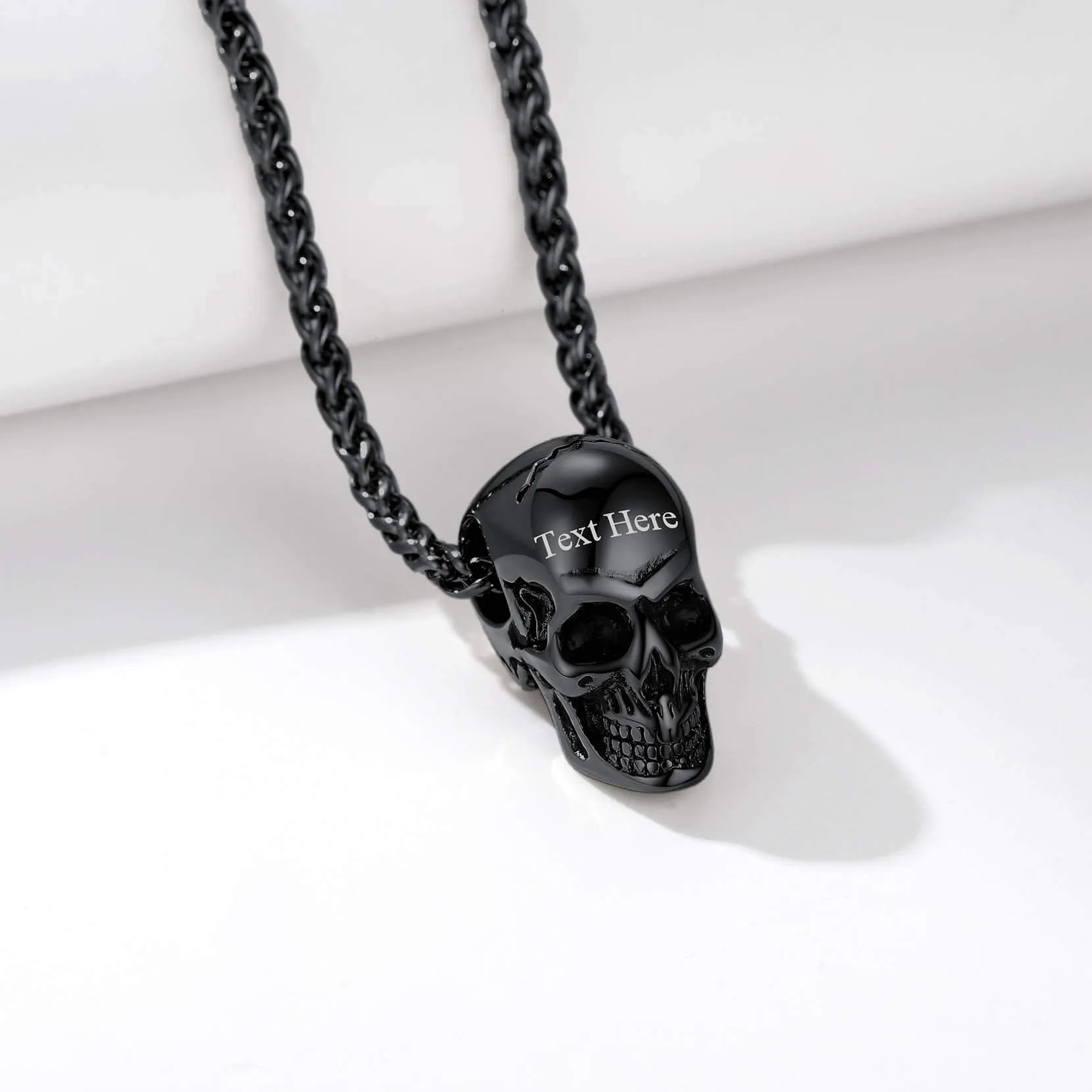 U7 Jewelry Skull Urn Necklace for Human Pet Ashes with Filling Kit Stainless Steel Cremation Jewelry