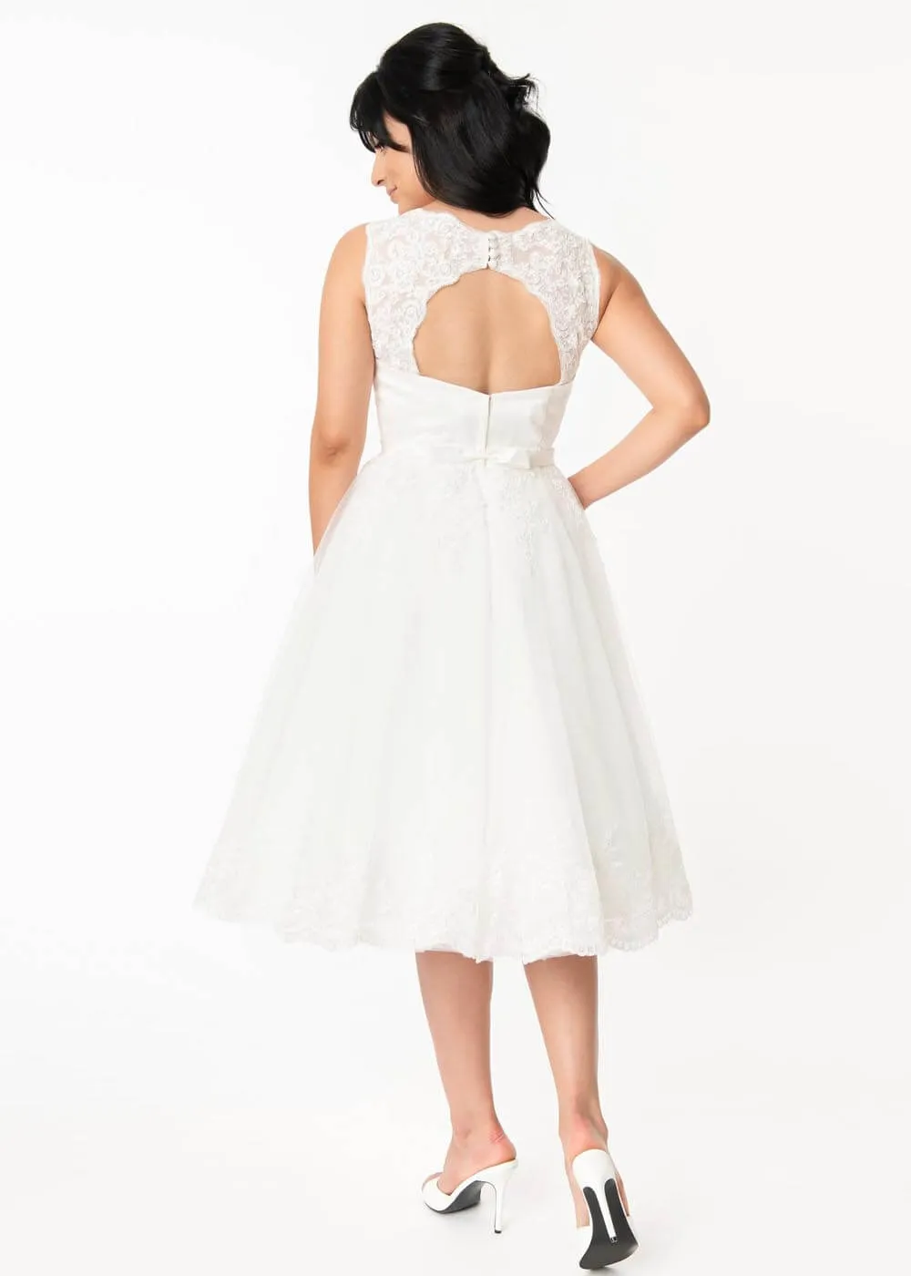 Unique Vintage Tropez 50's Bridal Dress White